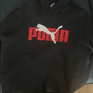 Puma Feline Hoodie in Black with Red Accents